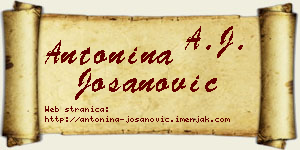 Antonina Jošanović vizit kartica